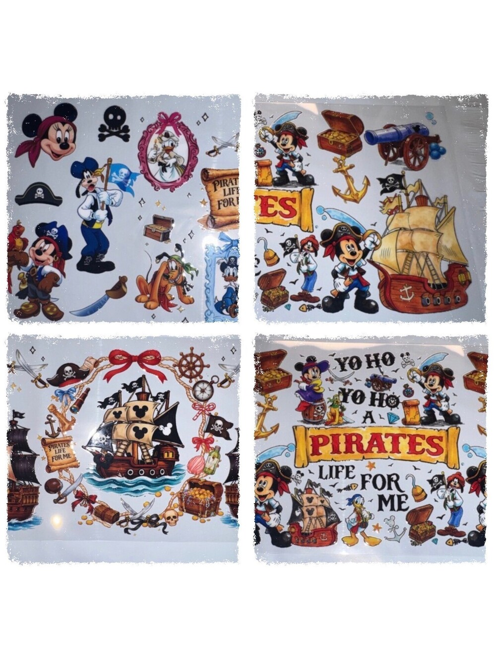3 Cup Wraps Disney Cruise Pirate Night Mickey & Friends UV DTF Assorted Set NEW
